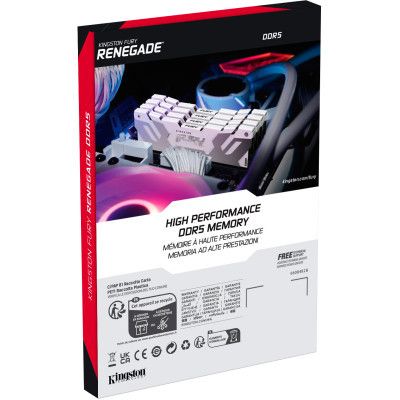 Модуль пам\'яті для комп\'ютера DDR5 64GB (2x32GB) 6400 MHz Renegade White XMP Kingston Fury (ex.HyperX) (KF564C32RWK2-64)