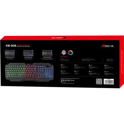 Клавіатура Xtrike ME KB-306 LED USB UA Black (KB-306UA)