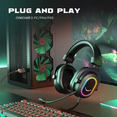 Навушники Fifine (H6) RGB 7.1 Black (H6)