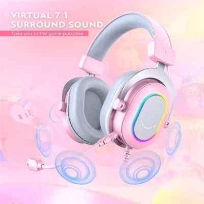 Навушники Fifine H6 RGB 7.1 Pink (H6P)