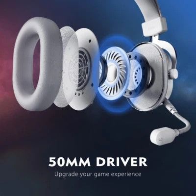 Навушники Fifine H6 RGB 7.1 White (H6W)