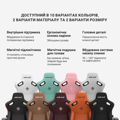 Кресло игровое Anda Seat Kaiser 3 Fabric Size XL Grey (AD12YDC-XL-01-G-PV/F)