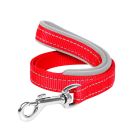 Поводок для собак Dog Extreme из нейлона с прорезиненной ручкой Ш 20 мм Д 122 см красный (43153)