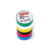 Ізоляційна стрічка APRO 0.14мм*17мм*25м різнокольорова, 6 шт. (0,14мм*17мм*25м)