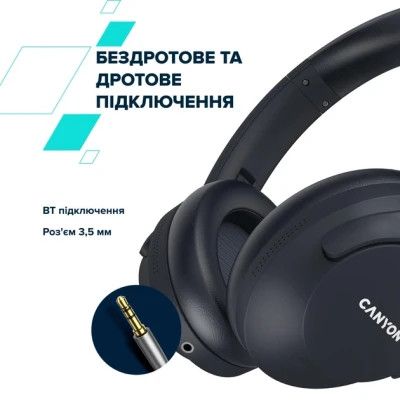 Навушники Canyon OnRiff 10 ANC Bluetooth Black (CNS-CBTHS10BK)