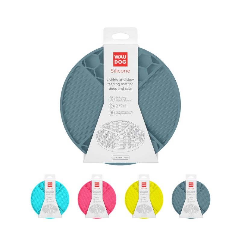 Универсальная посуда для животных WAUDOG Silicone Коврик для слизывания 21х21х3 см серый (235011)