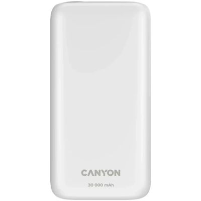 Батарея універсальна Canyon PB-301 30000mAh PD/20W, QC/3.0 (CNE-CPB301W)