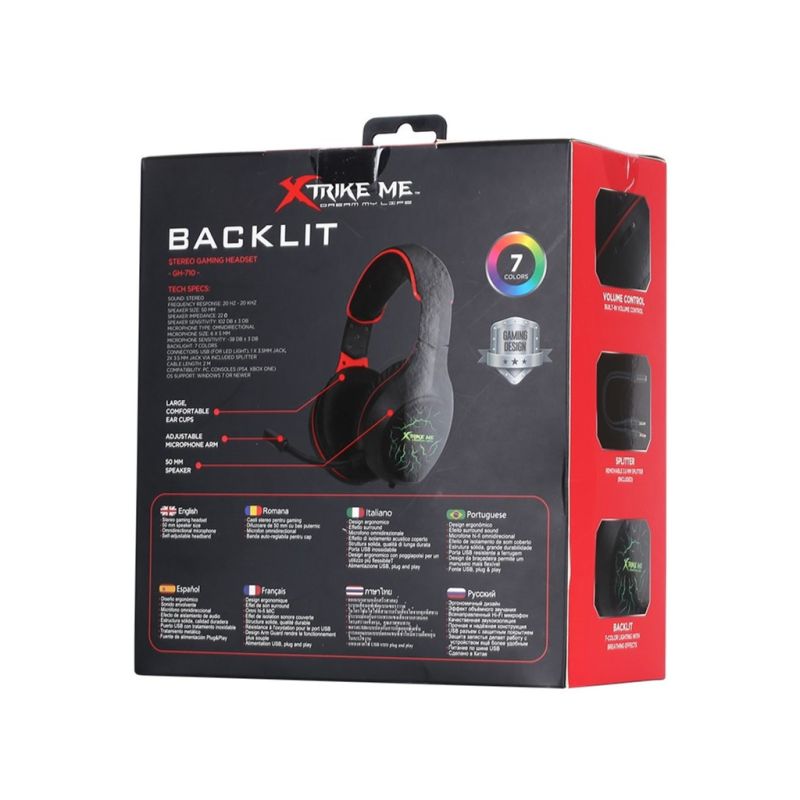 Наушники Xtrike ME Rainbow Black (GH-710)