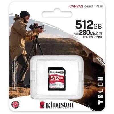 Карта пам\'яті Kingston 512GB SDXC class 10 UHS-II U3 Canvas React Plus (SDR2V6/512GB)