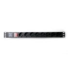 Силовой блок 19" 1U 8xSchuko, вимикач, С14 Kingda (KD-PDU-GM-1U-P8-C14)