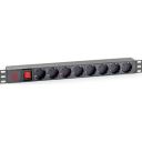 Силовой блок 19" 1U 8xSchuko, вимикач, С14 Kingda (KD-PDU-GM-1U-P8-C14)
