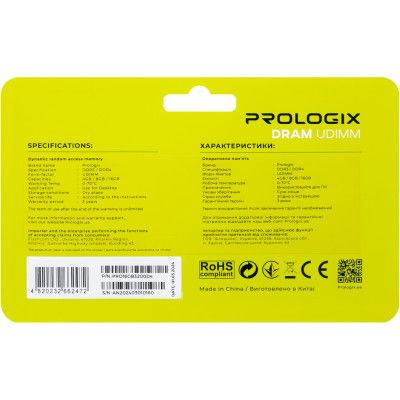 Модуль пам\'яті для комп\'ютера DDR4 16GB 3200 MHz Prologix (PRO16GB3200D4)