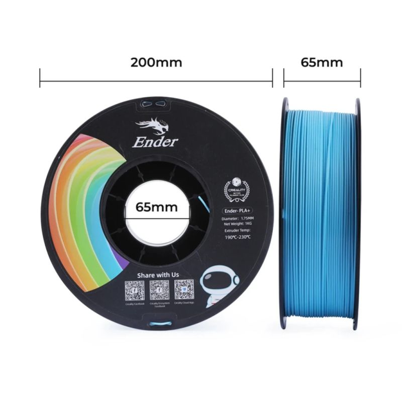 Пластик для 3D-принтера Creality PLA+ 1кг, 1.75мм, blue (3301010310)