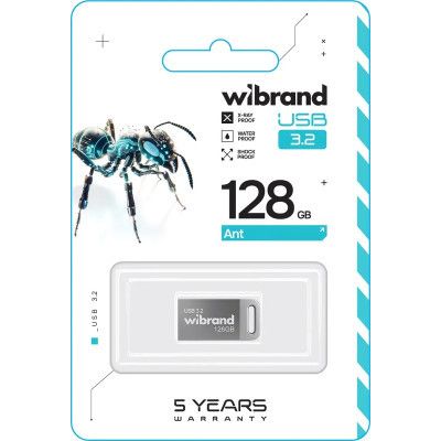 USB флеш накопичувач Wibrand 128GB Ant Silver USB 3.2 Gen 1 (USB 3.0) (WI3.2/AN128M4S)