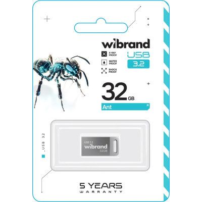 USB флеш накопитель Wibrand 32GB Ant Silver USB 3.2 Gen 1 (USB 3.0) (WI3.2/AN32M4S)