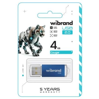 USB флеш накопитель Wibrand 4GB Cougar Blue USB 2.0 (WI2.0/CU4P1U)