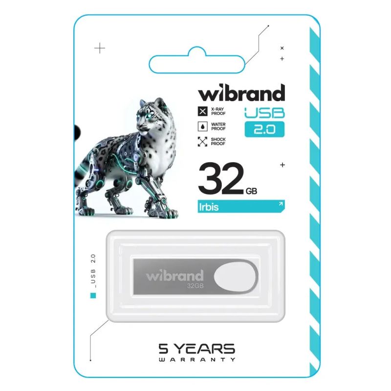 USB флеш накопитель Wibrand 32GB Irbis Silver USB 2.0 (WI2.0/IR32U3S)