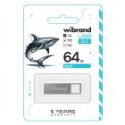 USB флеш накопичувач Wibrand 64GB Shark Silver USB 2.0 (WI2.0/SH64U4S)