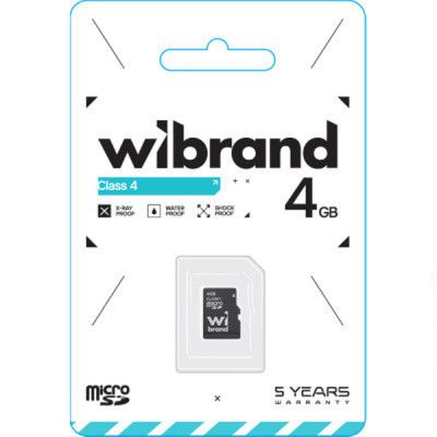 Карта памяти Wibrand 4GB mictoSD class 4 (WICDC4/4GB)