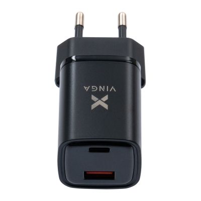 Зарядное устройство Vinga USB-C PD30W + USB-A QC30W Display 33W Max (VCR30ACDB)