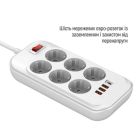 Мережевий фільтр живлення ColorWay (CW-CHE64PDW), 6 розеток/4USB 2M (CW-CHE64PDW)