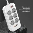 Мережевий фільтр живлення ColorWay (CW-CHE64PDW), 6 розеток/4USB 2M (CW-CHE64PDW)
