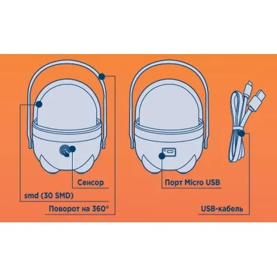 Фонарь Quantum Big Pretty LED + Мicro USB кабель в комплекті (QM-FL3011)