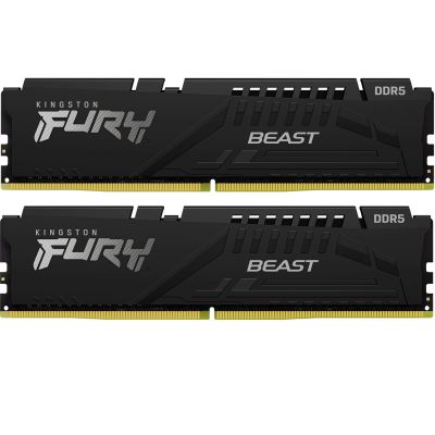 Модуль пам\'яті для комп\'ютера DDR5 16GB (2x8GB) 6000 MHz Beast Black EXPO Kingston Fury (ex.HyperX) (KF560C30BBEK2-16)