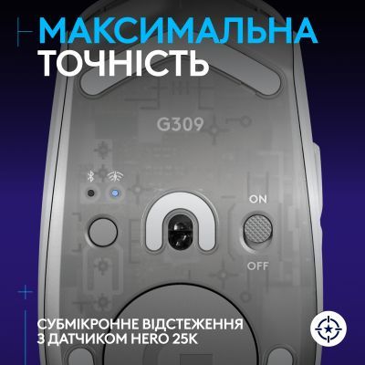 Мишка Logitech G309 Lightspeed Wireless/Bluetooth White (910-007207)