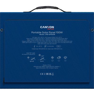 Портативна сонячна панель Canyon (CND-SP100W)