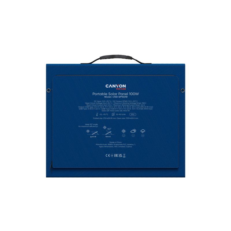 Портативна сонячна панель Canyon (CND-SP100W)