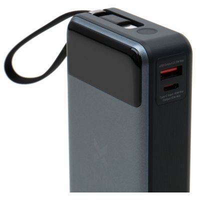 Батарея универсальная Vinga 20000 mAh 65W Display USB-C Cable Grey (VPBB2065C)