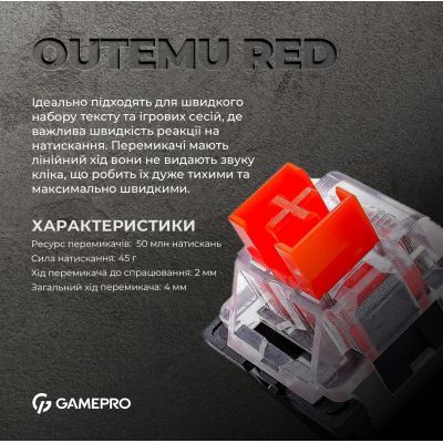 Клавиатура GamePro (MK170W) Hot-Swap Red Swich RGB USB UA White (MK170W)