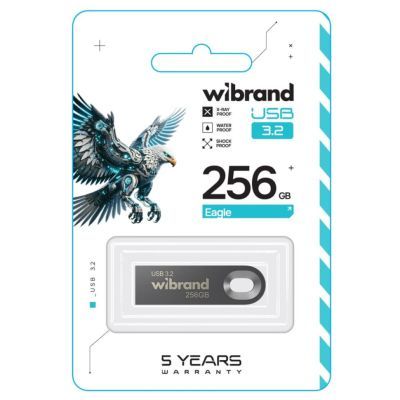 USB флеш накопитель Wibrand 256GB Eagle Grey USB 3.2 Gen 1 (USB 3.0) (WI3.2/EA256U10G)