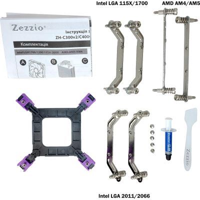 Кулер до процесора Zezzio ZH-C400 V2 ARGB/SRGB Ultra Fan (ZH-C400 V2  ARGB/SRGB Ultra Fan)