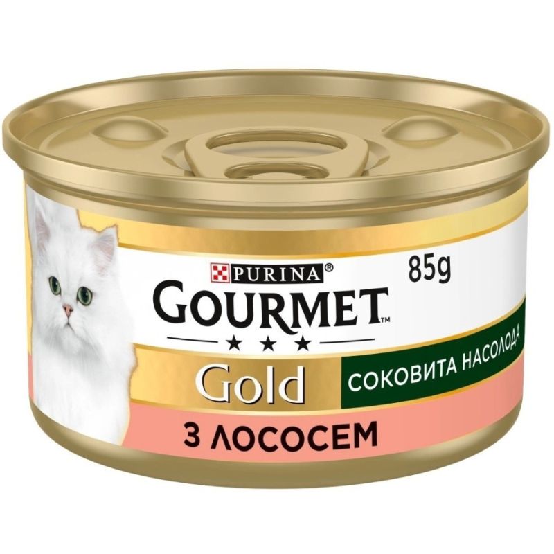 Консерви для котів Purina Gourmet Gold Соковита насолода з лососем 85 г (8445290823373) (24 шт)