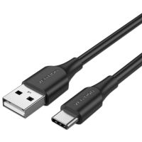 Дата кабель USB 2.0 AM to USB-C 1.5m 3A 18W PVC black Vention (CTHBG)