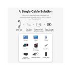 Дата кабель USB-C to USB-C 1.0m Thunderbolt 4 240W (50V/5A) 8K60Hz Gray Aluminum Alloy Vention (TAVHF)