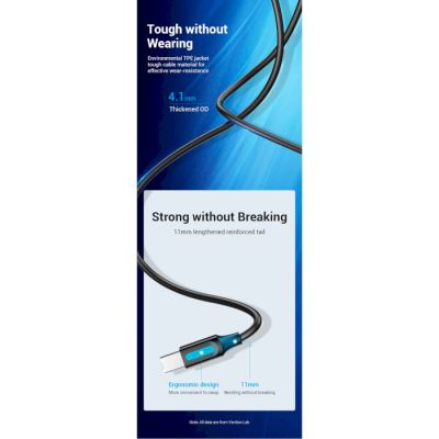 Кабель для принтера USB-C 2.0 to BM 2.0m 2.4А 480Mbps Vention (CQUBH)
