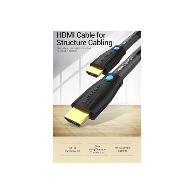 Кабель мультимедійний HDMI M to HDMI M 10.0m V2.0 4K60Hz black Vention (AAMBL)