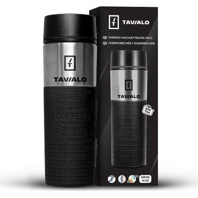 Термокружка Tavialo + 2 ущільнювальних кільця 420 мл Чорний (190420101)