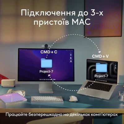 Клавиатура Logitech MX Keys S для MAC Bluetooth/Wireless UA Pale Grey (920-011638)