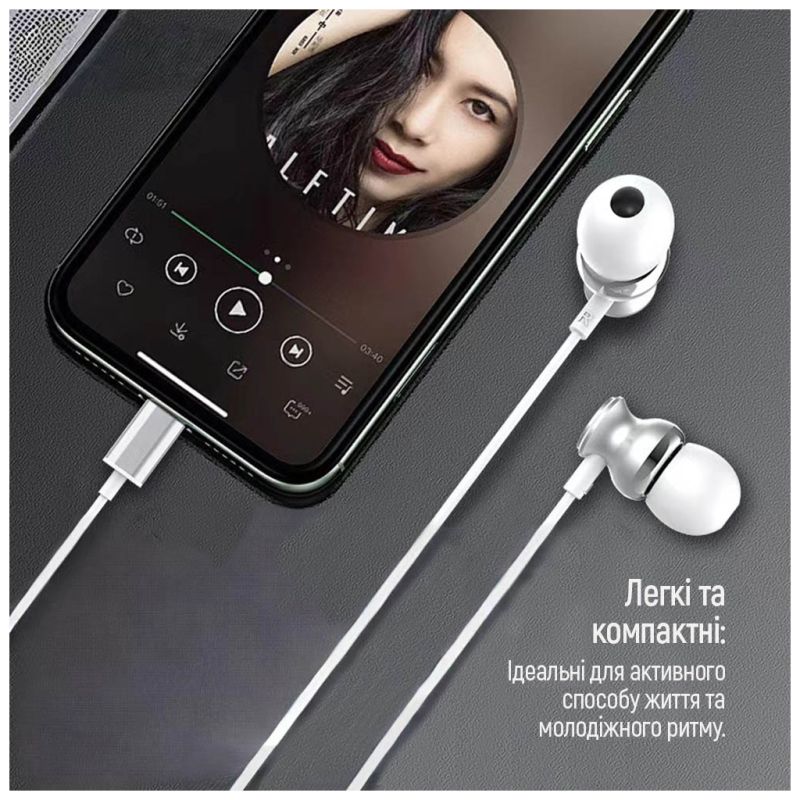 Наушники ColorWay 3.5 mm Wired Earphone UrbanBeat White (CW-WD03WT)