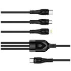 Дата кабель USB-C to Lightning + Micro 5P + USB-C 1.2m 3.0A (PD60W data) Black ColorWay (CW-CBPDU3060-BK)
