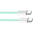Дата кабель USB-C to USB-C 1.0m 60W 3.0А green ColorWay (CW-CBPDCC061-G)