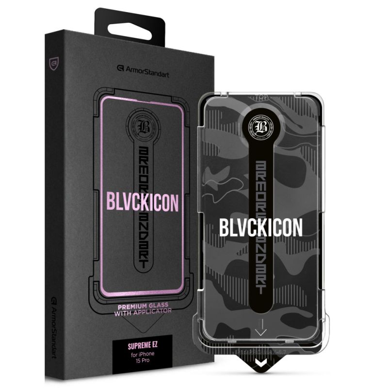 Стекло защитное Armorstandart Black Icon Supreme EZ iPhone 15 Pro (ARM79262)