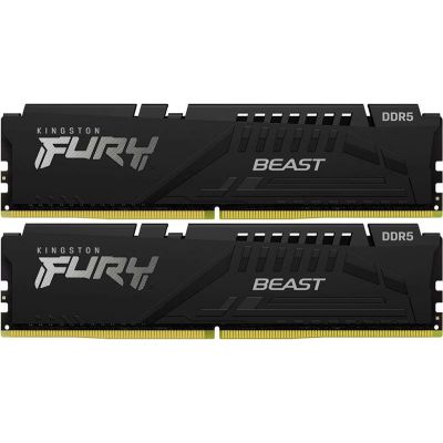 Модуль пам\'яті для комп\'ютера DDR5 32GB (2x16GB) 6000 MHz Fury Beast Black Kingston Fury (ex.HyperX) (KF560C36BBE2K2-32)