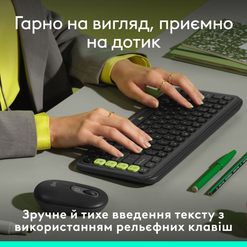 Клавіатура Logitech POP Icon Keys Bluetooth UA Graphite (920-013157)