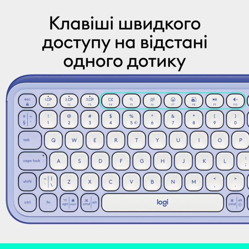 Клавиатура Logitech POP Icon Keys Bluetooth UA Lilac (920-013074)