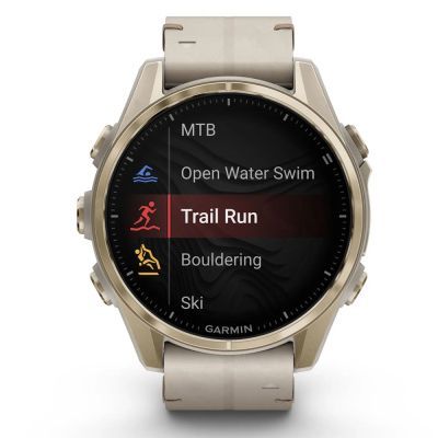 Смарт-часы Garmin fenix 8 43mm, AMOLED, Saph, SftGldSS/FogGryLeatherBnd, Excl, GPS (010-02903-40)